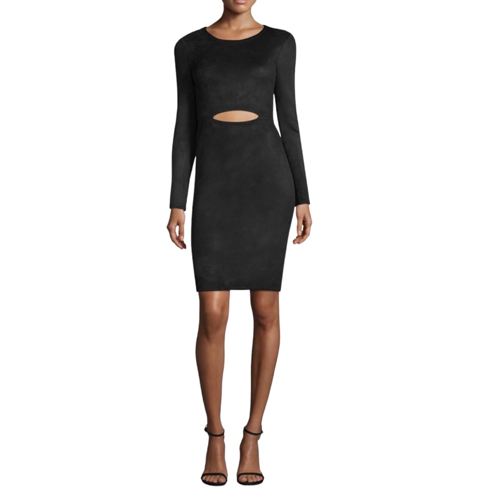BCBGMAXAZRIA Whitley Dress in Black With Peek-A-Boo Front Cutout